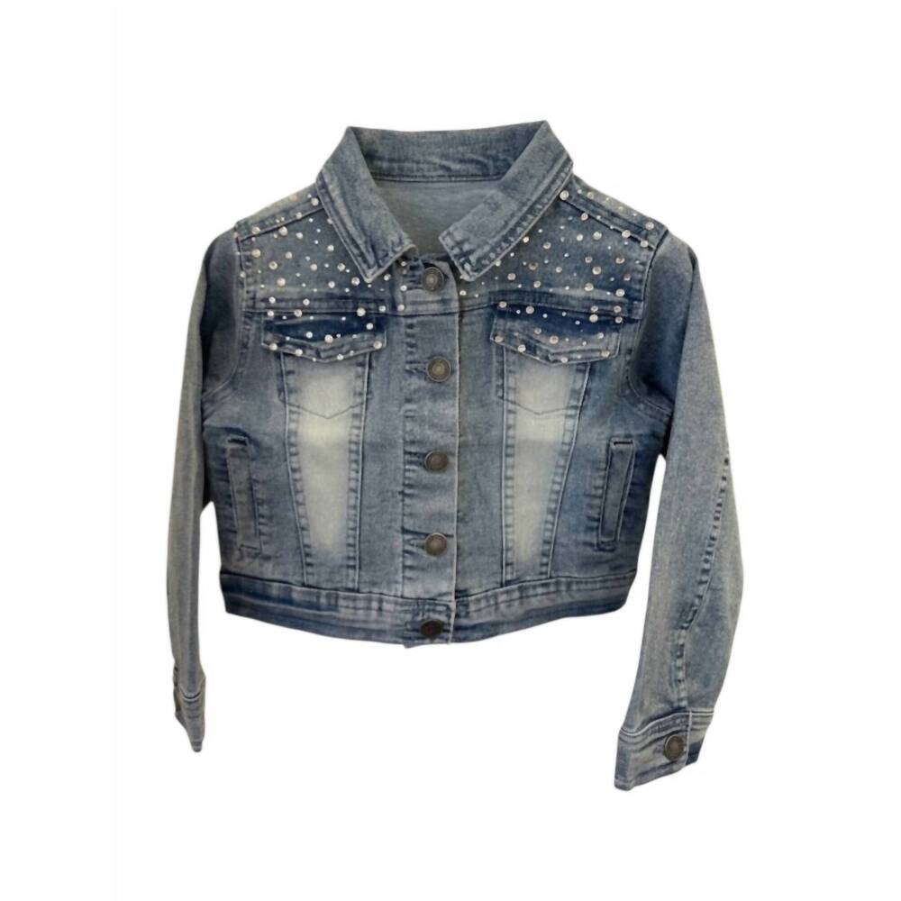 NEW EMC girls' stretch denim jacket in blue